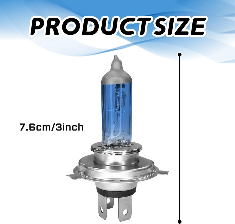 SamWinGear H4 Headlight Bulb H4 Halogen Head Light Bulbs, Ultra White Bright Halogen Headlight Bulb 12V 100W High Beam Low Beam Fog Light Bulbs, Universal Light Lamp for Most Cars, Trucks, SUVs (H4) - Image 2